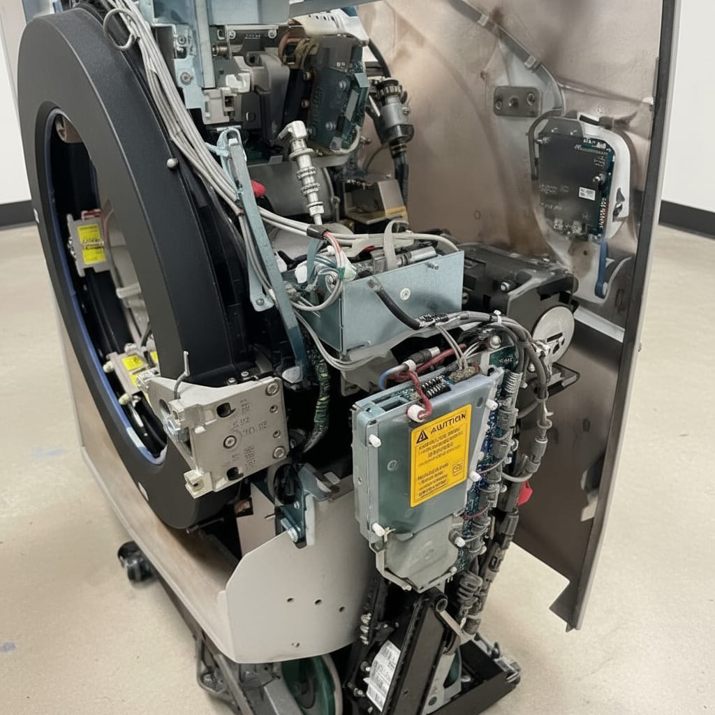 Internal mechanical components and circuitry of medical imaging equipment